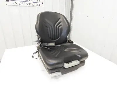 Grammer Forklift Seat Black Vinyl Adjustable Removed From Linde 1114891
