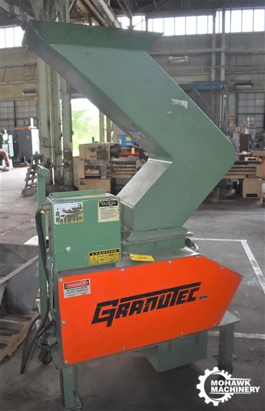 12” X 12” GRANUTEC “1212LPZ7.5” BESIDE-THE PRESS PLASTIC GRANULATOR w/Z-TYPE HOPPER & 7.5 HP MOTOR