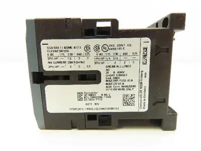 Siemens 3RT2015-1KB42 Power Contactor 24V Coil 400VAC 7A 3PH Lot Of 7