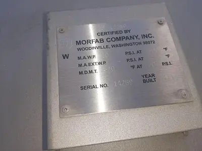 Tank, 750 Gallon, 304 S/st, 20 PSI, DT/DB, Morfab #S744379