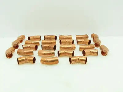 JKW 606 Wrot Copper 45° Elbow Tube Fitting 1/2" CxC  Lot of 25