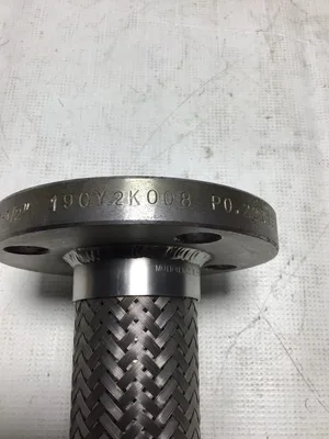 Motion Industries 18″ X 1 1/2″ Stainless Braided Hose Assemble; Flex Pipe -NOS