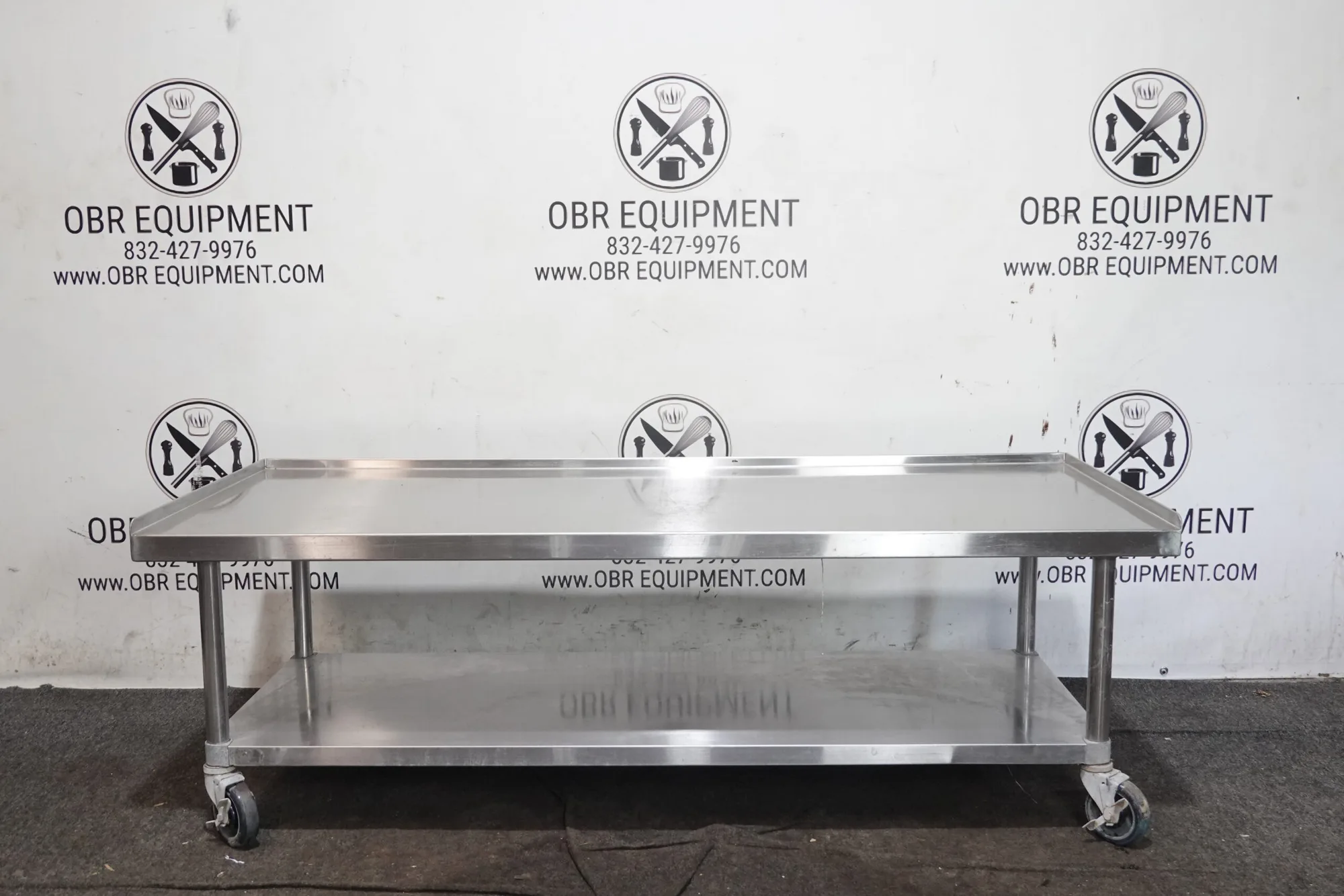 72 ½”x30” STAINLESS STEEL EQUIPMENT STAND WITH UNDERSHELF AND CASTERS