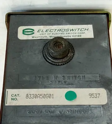 NEW ELECTROSWITCH 8330A50G01 ROTARY SWITCH TYPE W