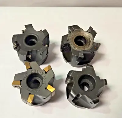 Lot of 4 FACE MILL 2" indexable Milling Cutter Carbide Inserts