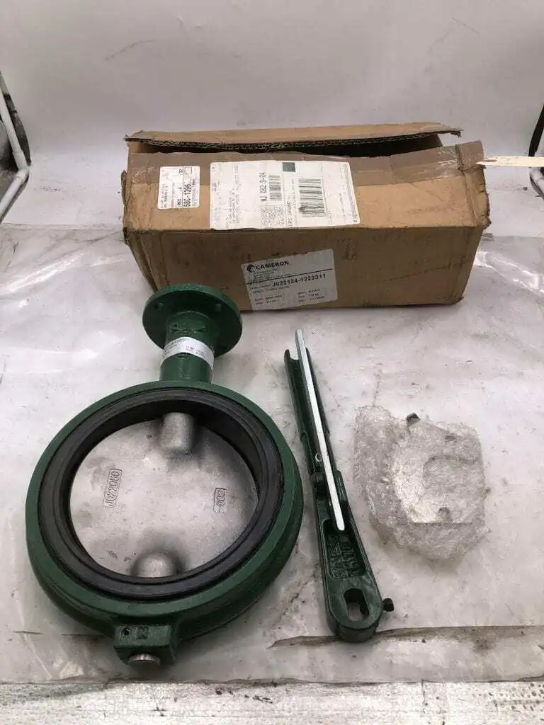 Cameron J022124-1222311 6″ Iron Manual Butterfly Valve w/ 316SS Disc 200PSI -NIB