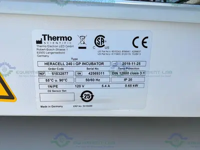 USED THERMO HERACELL 240 I GP DOUBLE STACK INCUBATOR AMBIENT +3° TO 55°C