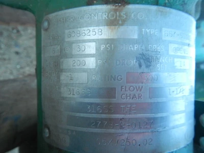 Fisher 1" 300 Class, 316 Stainless Flanged Control Valve