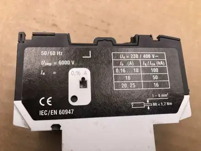 Moeller PKZM0-0.16 Manual Motor Starter 1/2HP 115/200/230/460/575V
