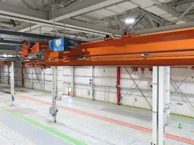 Cleveland Tramrail P&H 6 Ton Double Girder Underhung Bridge Crane 45' 10" Span