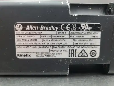 Used Allen-Bradley MPL-B230P-EJ72AA Servo Motors | Palmetto Automation #1151290