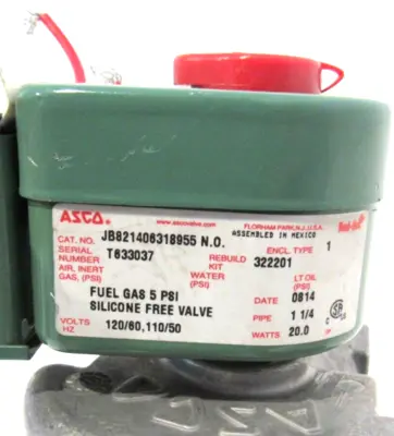 NEW ASCO JB821406318955 SOLENOID VALVE