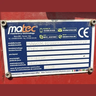 USED 2016 MATEC MACHINERY TECHNOLOGY MAGNUM FP2000X2000/100 NEWTT HTP