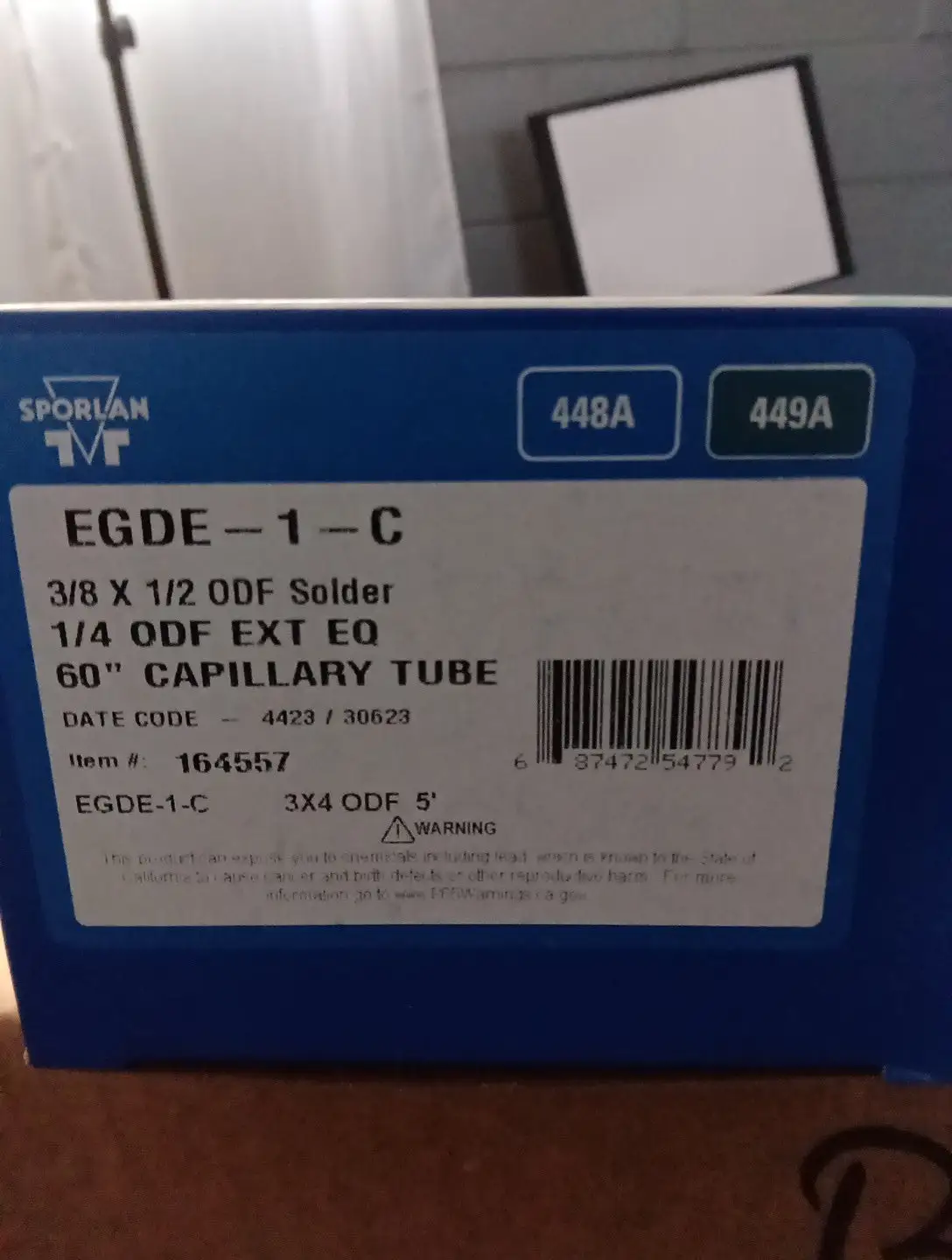 Used Sporlan EGDE-1/5-Z 3X4 ODF 5' HVAC Parts and Equipment US | Infinity wholesale & Supply LLC #1305742