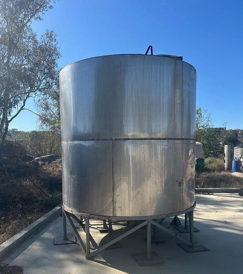 Tank, 3,250 Gallon, Stainless Steel, Vertical, Flat Top, Cone Bottom, #5991649