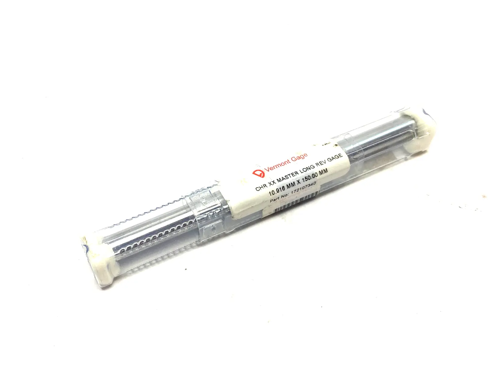 NEW VERMONT GAGE CHR XX REVERSIBLE LONG MASTER GAGE 10.916MM X 150.00MM