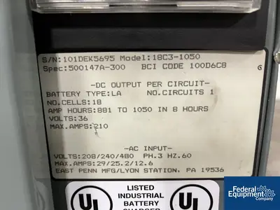 Unknown DEKA Automatic Battery Charger, Model 18C3-1050