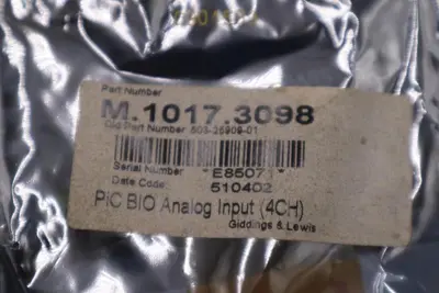NEW Giddings & Lewis M.1017.3098 503-25909-01 4 CH I/O Module STOCK H1770