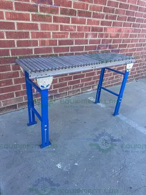 USED ROLL-AWAY HEAVY DUTY ROLLER CONVEYOR 60" X 18" W/ ADJUSTABLE LEGS