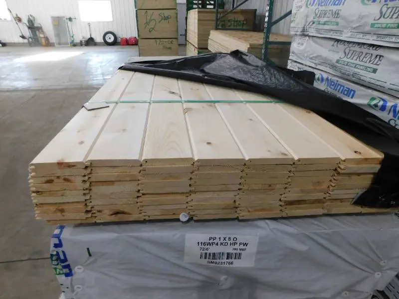1 x 6 Ponderosa Pine #3 or better Tongue & Groove Reversible WP4 V Front / Nickel Gap Back - 480 Linear Feet