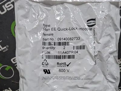Bag of 2 Harting 09140082733 Connectors Female Han EE Quick-Lock Module New NIB