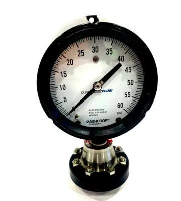 NEW ASHCROFT SABF27989 PRESSURE GAUGE WITH DIAPHRAGM 316L 0-60 PSI