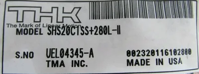 NEW BOX OF 4 THK SHS20C1SS+280L-II LINEAR GUIDE SHS20C1SS280LII