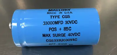 Mallory CGS333U030V4C 33000MFD 40VDC Screw Terminal Capacitor 4C-26