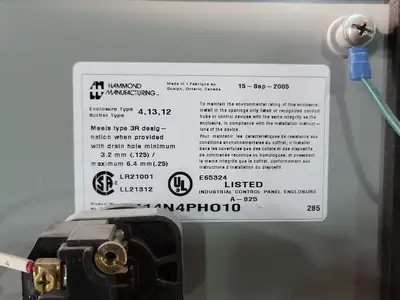 Control Panel for Scrubber, 120V, 1-Ph, 50/60hz, 10A Max.