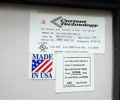 Current Technology SL2-250-480-3DG-L2 Select 250 Secondary Surge Arrester Used