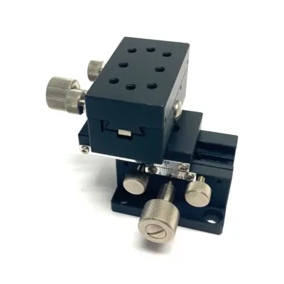 USED MISUMI DOVETAIL RACK & PINION MANUAL XY AXIS STAGE, LOW-PROFILE 30MM