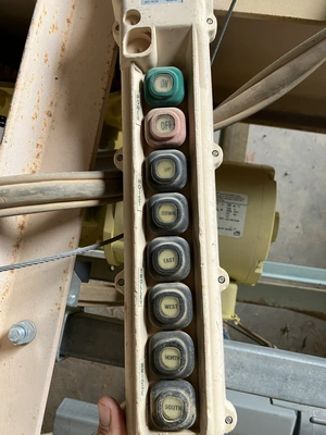1 Ton Bridge Crane, free standing, 30' long x 10' wide x 10' 6" under hook. approx.