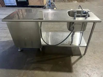 Used Falcon Restaurant Supply Used 72" Single Compartment Stainless Sink with 3 Drawers and GFCI Outlet - SS311 Sinks Illinois US | Falcon Restaurant Supply #1375626