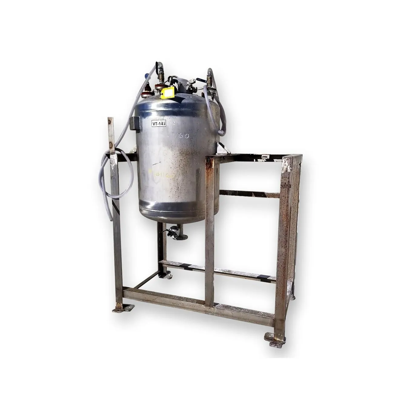 Used Stainless Steel ASME Vessel Liquid Full Vacuum Tank - 130 Gal.