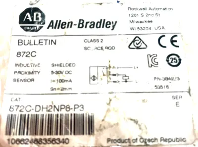 A / B 872C-DH2NP8-P3 INDUCTIVE PROXIMITY SENSOR 872CDHNP8P3 NEW, SURPLUS