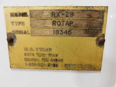 USED W.S. TYLER ROTAP RX-29