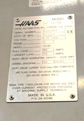 2014 HAAS VF-12/50 CNC Vertical Machining Centers | Murphy Machinery (24)