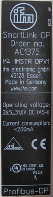 USED IFM AC1375 INTERFACE PROFIBUS DP GATEWAY M4-1MSTR-DPV1