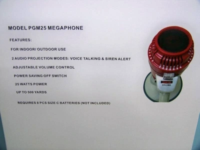 MG Electronics 25 Watt Indoor/Outdoor Megaphone PGM25 - NEW IN BOX