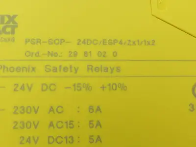 Phoenix Contract PSR-ESP4 Safety Relay 24V Input 230V Output