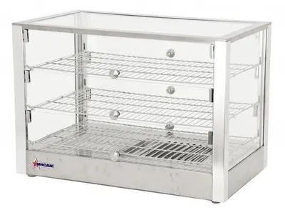 28-inch Countertop Display Warmer with 3 Front and 3 Rear Hinged Doors