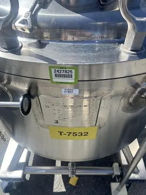 Reactor, 65 Gallon (250 Liters), Stainless Steel, Jacketed, 45 PSI Internal, Lightnin Agitated #S745434