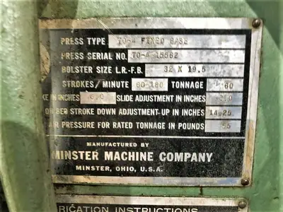 USED MINSTER MINSTER 70-4 FIXED BASE PRESS