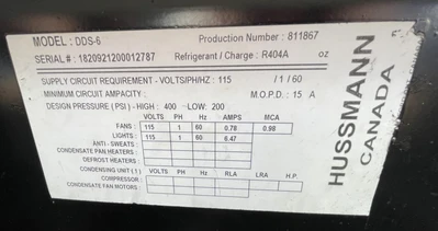 130-0152 Hussmann DDS-6 6’ Remote Refrigerated Dairy Cooler