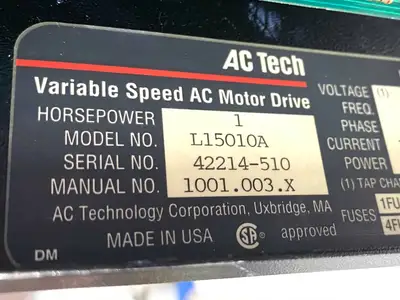 USED AC TECH VARIABLE SPEED AC MOTOR DRIVE