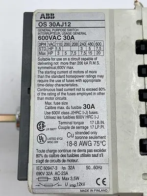 USED ABB ABB OS 30AJ12