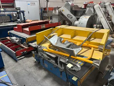 5 pieces of blue mesh top power conveyor in like new condition