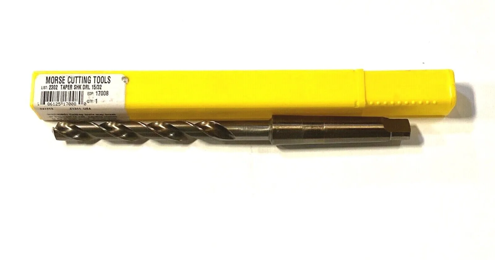 Morse 15/32" Cobalt Taper Shank Drill 135° Notched Point Heavy Duty USA Made