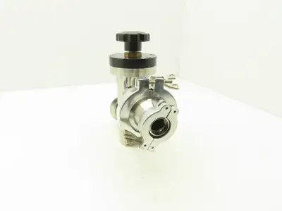 Kurt J Lesker SL0200MVQF Manual Bellows Angle Valve 2" SS Flanged W 1" Reducer