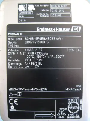 USED Endress+Hauser 50H15-9F0E9AB0BBAW